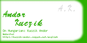 andor kuczik business card
